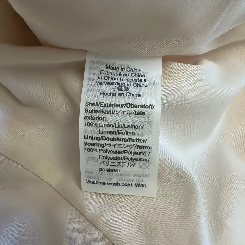 J.‎ by J.Crew Women’s Linen Blazer Size 2 Light Pink One Button Jacket L1150